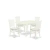 East West Furniture Dining Table- Dining Chairs, Mzva5-lwh-c In White
