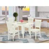 East West Furniture Dining Table- Dining Chairs, Ndva5-lwh-w