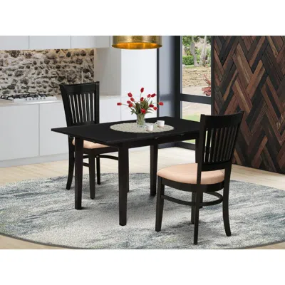 East West Furniture Dining Table- Dining Chairs, Nfva3-blk-c In Blue
