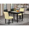 East West Furniture Dining Table- Dining Chairs, Noab3-blk-73