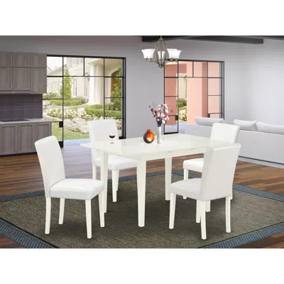 East West Furniture Dining Table- Dining Chairs, Noab5-lwh-64 In Brown