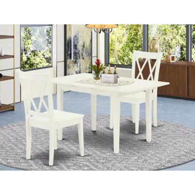 East West Furniture Dining Table- Dining Chairs, Nocl3-lwh-w