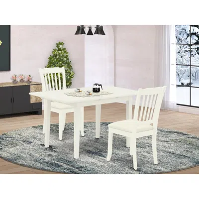 East West Furniture Dining Table- Dining Chairs, Noda3-lwh-c In Neutral
