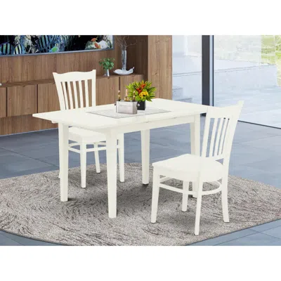 East West Furniture Dining Table- Dining Chairs, Nogr3-whi-w In Black