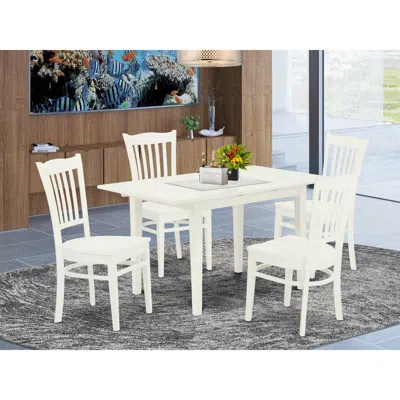 East West Furniture Dining Table- Dining Chairs, Nogr5-whi-w In Blue
