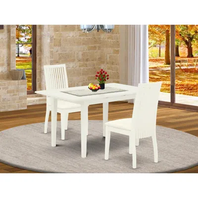 East West Furniture Dining Table- Dining Chairs, Noip3-lwh-c