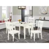 East West Furniture Dining Table- Dining Chairs, Nolg5-lwh-w