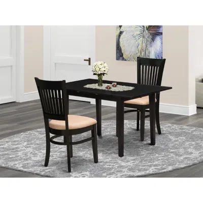 East West Furniture Dining Table- Dining Chairs, Nova3-blk-c In Black