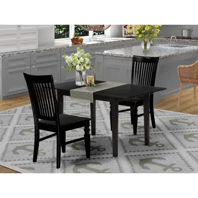 East West Furniture Dining Table- Dining Chairs, Nowe3-blk-w In Black