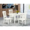 East West Furniture Dining Table- Dining Chairs, Nowe5-whi-w