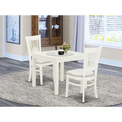 East West Furniture Dining Table- Dining Chairs, Oxva3-lwh-c