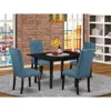 East West Furniture Dining Table- Parson Chairs, Noel5-blk-21