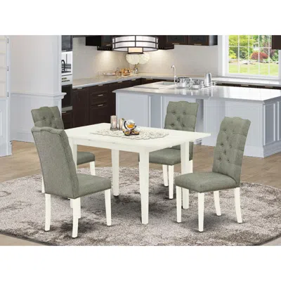 East West Furniture Dining Table- Parson Chairs, Noel5-lwh-07