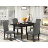 East West Furniture Dining Table- Parson Chairs, Noen5-blk-20
