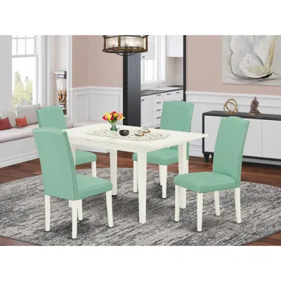 East West Furniture Dining Table- Parson Chairs, Noen5-lwh-57