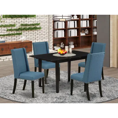 East West Furniture Dining Table- Parson Chairs, Nofl5-blk-21 In Multi