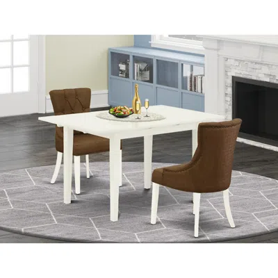 East West Furniture Dining Table- Parson Chairs, Nofr3-lwh-18