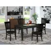 East West Furniture Dining Table- Table Leg Dining Chairs, Weva5-blk-w In Black