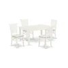 East West Furniture Dining Table- Table Leg Dining Chairs, Weva5-lwh-c In White