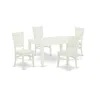 East West Furniture Dining Table- Table Leg Dining Chairs, Weva5-lwh-w In White