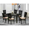 East West Furniture Dining Table- Table Leg Dining Chairs, Weva7-blk-c