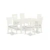East West Furniture Dining Table- Table Leg Dining Chairs, Weva7-lwh-c In White