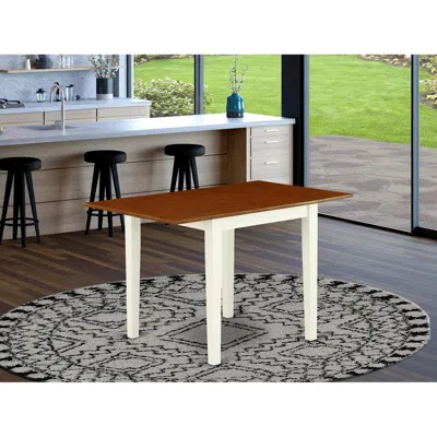East West Furniture Dining Table Buttermilk & Cherry, Ndt-whi-t In White