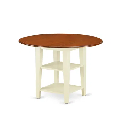 East West Furniture Dining Table Buttermilk & Cherry, Sut-bmk-t