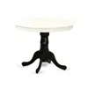 East West Furniture Dining Table Linen White & Black, Ant-lbk-tp