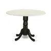 East West Furniture Dining Table Linen White & Black, Dlt-lbk-tp