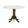 East West Furniture Dining Table Linen White & Mahogany, Dlt-lma-tp