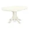 East West Furniture Dining Table Linen White, Avt-lwh-tp
