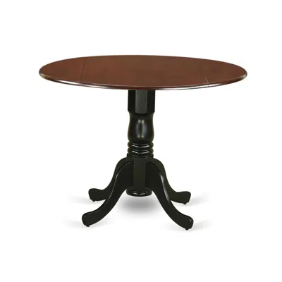 East West Furniture Dining Table Mahogany & Black, Dlt-mbk-tp