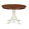 East West Furniture Dining Table Mahogany & Linen White, Hlt-mlw-tp In Brown