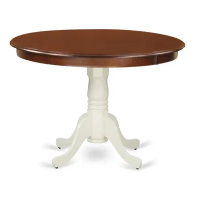 East West Furniture Dining Table Mahogany & Linen White, Hlt-mlw-tp In Brown