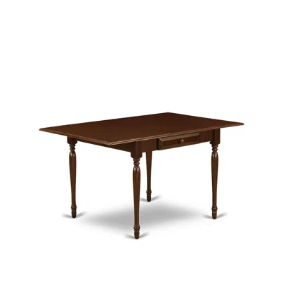 East West Furniture Dining Table Mahogany, Mzt-mah-t In Brown