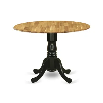 East West Furniture Dining Table Natural & Black, Dmt-nbk-tp In Multi