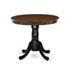East West Furniture Dining Table Oak & Black, Amt-wbk-tp