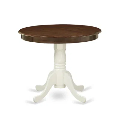 East West Furniture Dining Table Oak & Black, Amt-wlw-tp In White