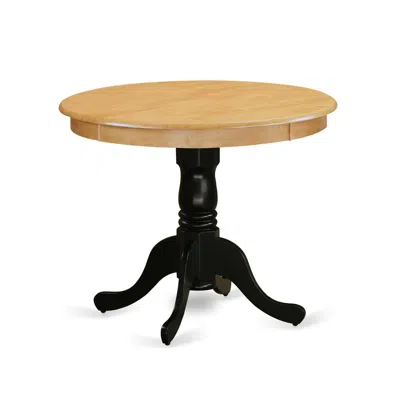 East West Furniture Dining Table Oak & Black, Ant-obk-tp