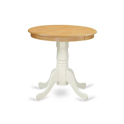 East West Furniture Dining Table Oak & Linen White, Emt-olw-tp