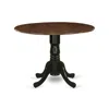 East West Furniture Dining Table Walnut & Black, Dmt-wbk-tp