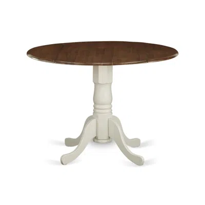 East West Furniture Dining Table Walnut & Linen White, Dmt-wlw-tp