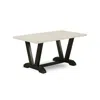 East West Furniture Dining Table Wire Brushed Black & Linen White, Vt626 In White
