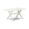 East West Furniture Dining Table Wire Brushed Linen White & Linen White, Xt026 In White