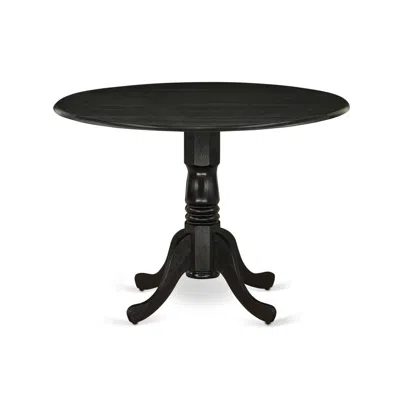 East West Furniture Dining Table Wirebrushed Black, Dlt-abk-tp