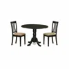 East West Furniture Dlan3-blk-c 3 Pc Dinette Table Set-dining Table And 2 Dining Chairs