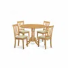 East West Furniture Dlan5-oak-c 5 Pc Dinette Table Set - Dining Table And 4 Dining Chairs