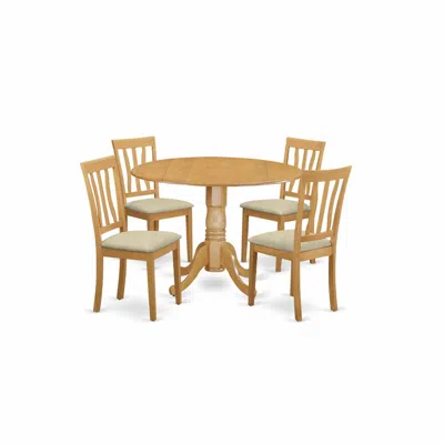 East West Furniture Dlan5-oak-c 5 Pc Dinette Table Set - Dining Table And 4 Dining Chairs