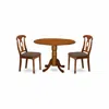 East West Furniture Dlna3-sbr-c 3 Pc Small Kitchen Table Set-kitchen Table And 2 Kitchen Chairs.